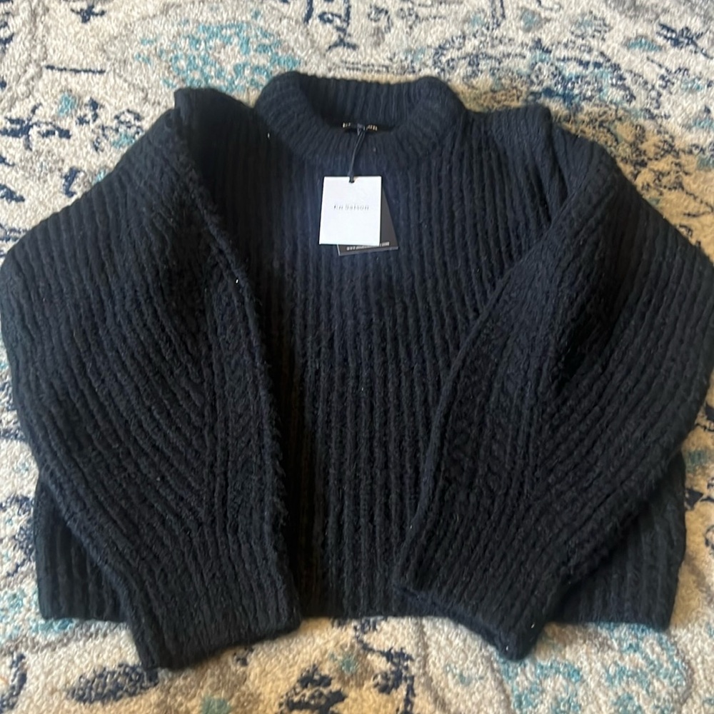En Saison Black Chunky Sweater